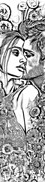 Free colorable bookmarks of a close whisper into the ear